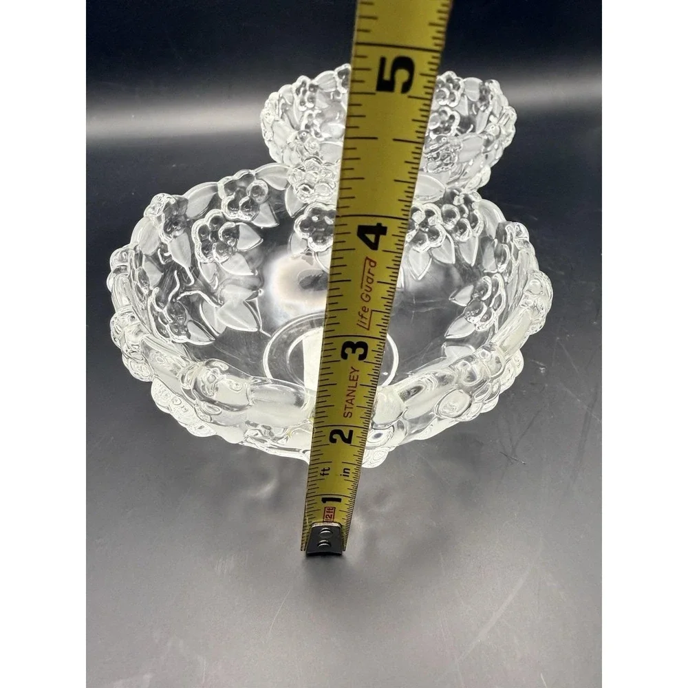 2 Mikasa Carmen Crystal Fruit Bowls SA510/410 Germany Floral Glass Labels